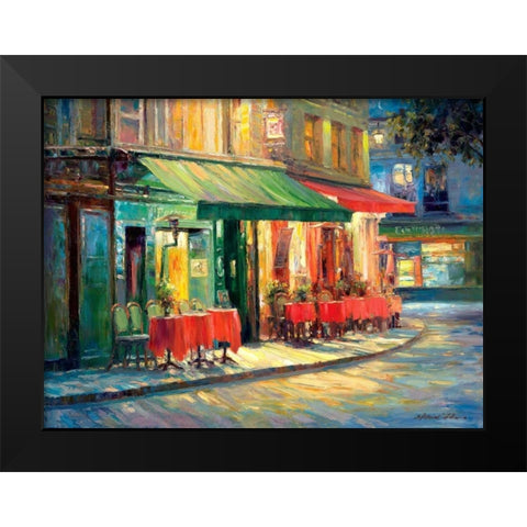 Red and Green Cafe Black Modern Wood Framed Art Print by Liu, Haixia