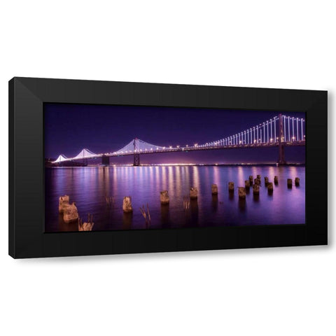 The Bay Lights Black Modern Wood Framed Art Print by Linhares, Greg