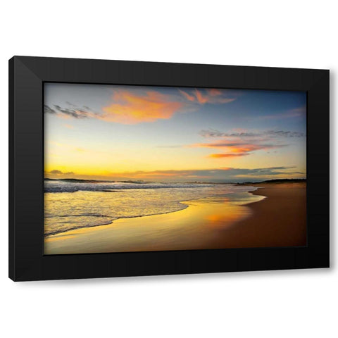 Beach Dawn Black Modern Wood Framed Art Print by Louise, Tracie