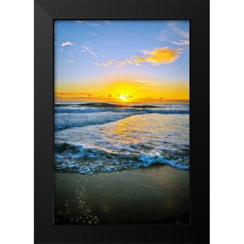 Twin Waters Down Black Modern Wood Framed Art Print by Louise, Tracie