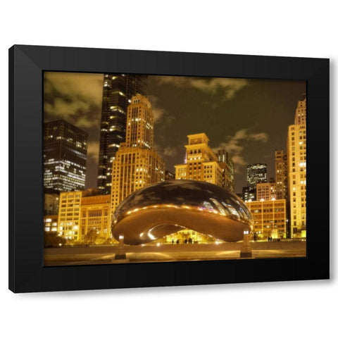 Bean at Night Black Modern Wood Framed Art Print by Levant, Jessica