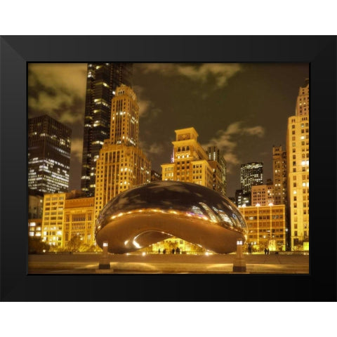 Bean at Night Black Modern Wood Framed Art Print by Levant, Jessica