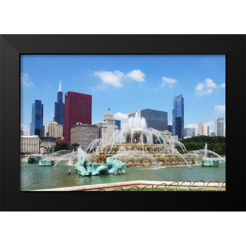 Buckingham Fountain Black Modern Wood Framed Art Print by Levant, Jessica