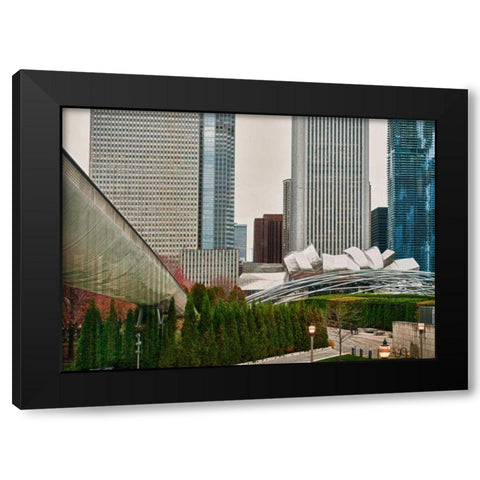 Chicago 350 Black Modern Wood Framed Art Print by Levant, Jessica