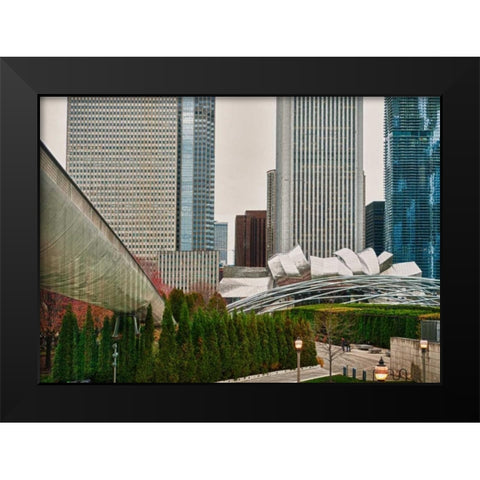 Chicago 350 Black Modern Wood Framed Art Print by Levant, Jessica