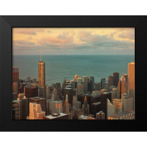 Sunset in Chicago Black Modern Wood Framed Art Print by Levant, Jessica