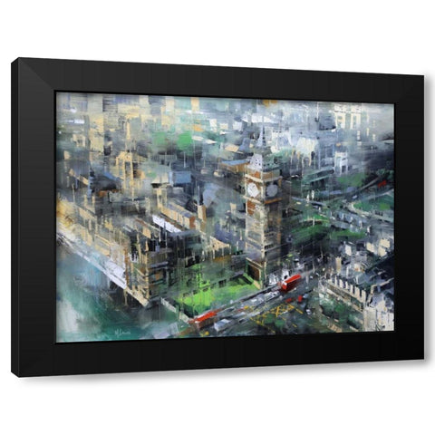 London Green - Big Ben Black Modern Wood Framed Art Print by Lague, Mark