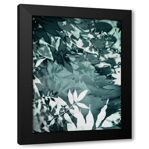 Abstract Leaves Black Modern Wood Framed Art Print with Double Matting by Lehnhardt, Iris