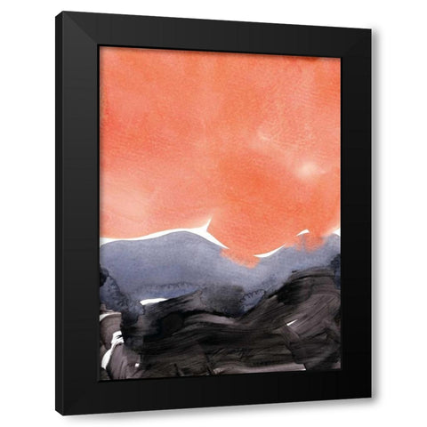 Orange Blue Graphite Black Modern Wood Framed Art Print with Double Matting by Lehnhardt, Iris