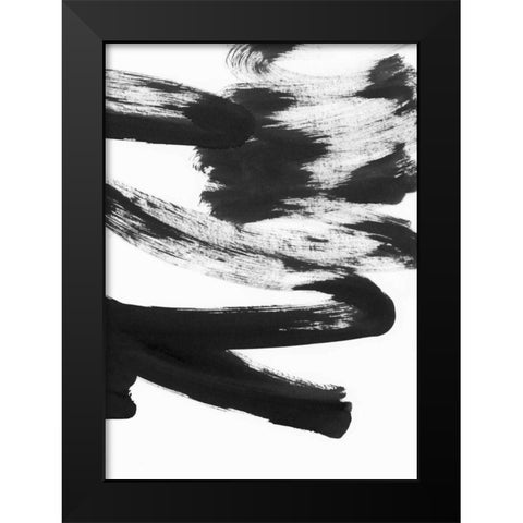 Black and White Strokes 5 Black Modern Wood Framed Art Print by Lehnhardt, Iris