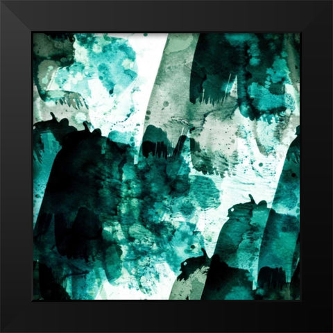 Emerald and Moss Green Black Modern Wood Framed Art Print by Lehnhardt, Iris