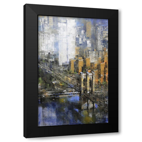 Brooklyn Bridge Black Modern Wood Framed Art Print with Double Matting by Lague, Mark