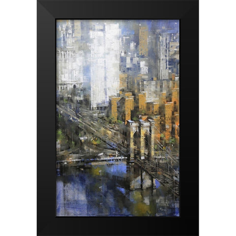 Brooklyn Bridge Black Modern Wood Framed Art Print by Lague, Mark