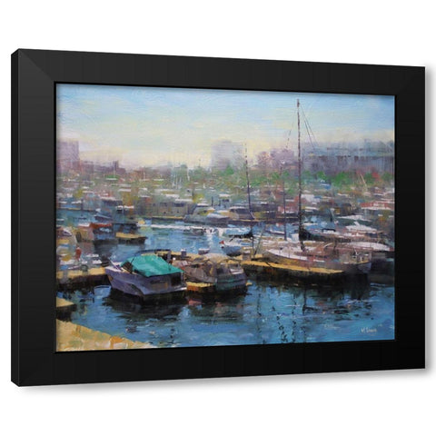 Chicago Harbor Black Modern Wood Framed Art Print by Lague, Mark