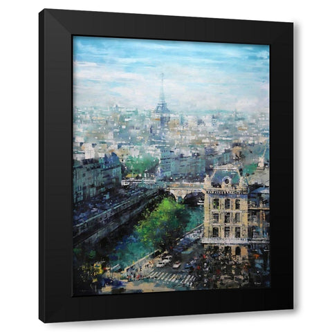 Tower In The Distance Black Modern Wood Framed Art Print by Lague, Mark