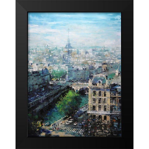 Tower In The Distance Black Modern Wood Framed Art Print by Lague, Mark