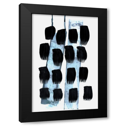 Black White Blue Black Modern Wood Framed Art Print by Lehnhardt, Iris
