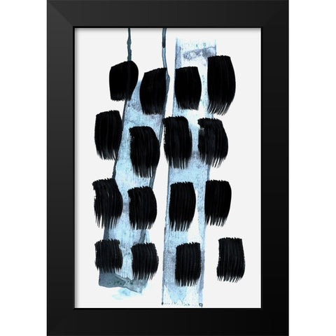 Black White Blue Black Modern Wood Framed Art Print by Lehnhardt, Iris