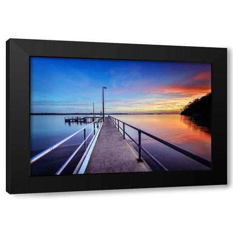 Fin de Jours Black Modern Wood Framed Art Print with Double Matting by Louise, Tracie