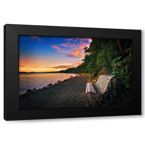Watching the Dawn Black Modern Wood Framed Art Print with Double Matting by Louise, Tracie