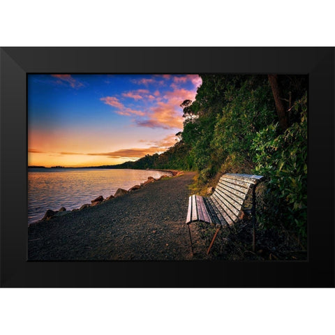 Watching the Dawn Black Modern Wood Framed Art Print by Louise, Tracie