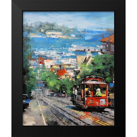Alcatraz Black Modern Wood Framed Art Print by Lague, Mark