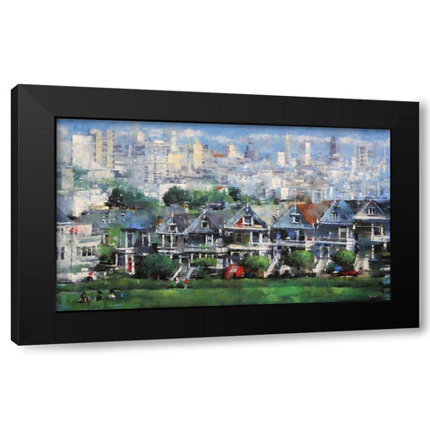 Painted Ladies Black Modern Wood Framed Art Print with Double Matting by Lague, Mark