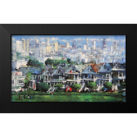 Painted Ladies Black Modern Wood Framed Art Print by Lague, Mark