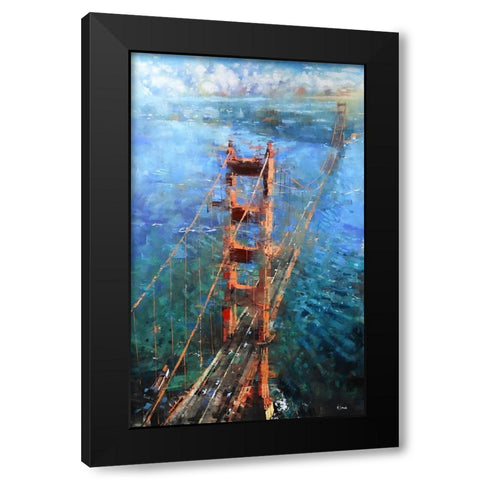 Golden Gate Sun Black Modern Wood Framed Art Print with Double Matting by Lague, Mark