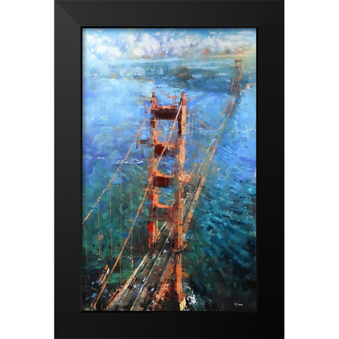 Golden Gate Sun Black Modern Wood Framed Art Print by Lague, Mark