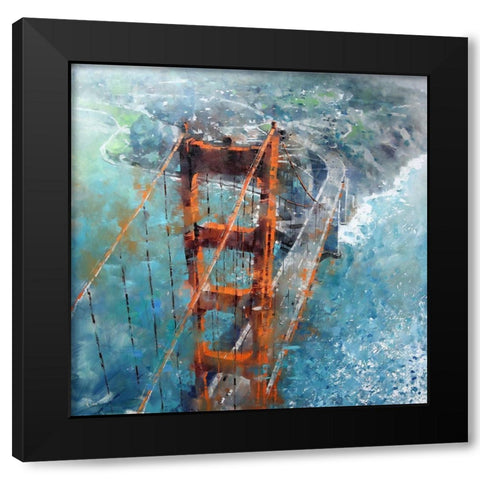 Over Golden Gate Black Modern Wood Framed Art Print with Double Matting by Lague, Mark