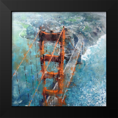 Over Golden Gate Black Modern Wood Framed Art Print by Lague, Mark