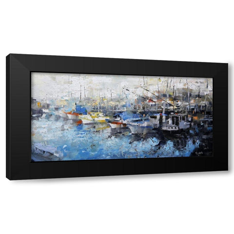 San Francisco Wharf Black Modern Wood Framed Art Print by Lague, Mark