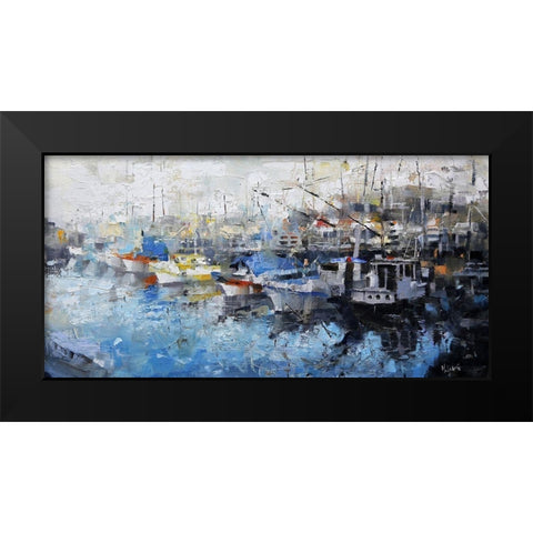 San Francisco Wharf Black Modern Wood Framed Art Print by Lague, Mark