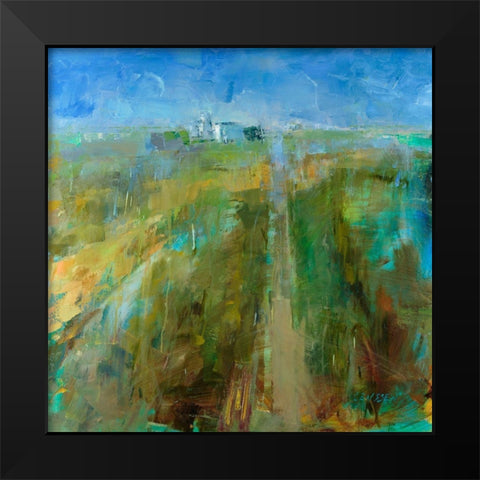 Farm Dog Black Modern Wood Framed Art Print by Lenssen, Georganna