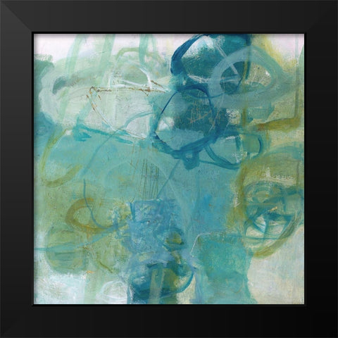 Written On The Breeze Black Modern Wood Framed Art Print by Leslie, Carole