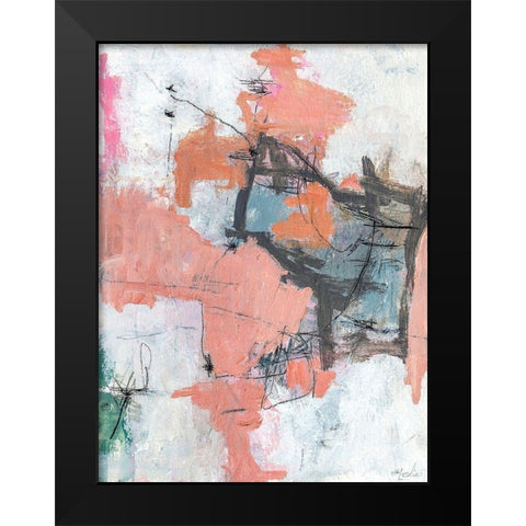 Thinking Of Saturday Black Modern Wood Framed Art Print by Leslie, Carole