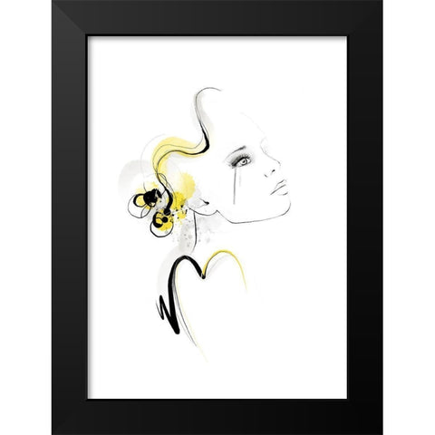 What If Black Modern Wood Framed Art Print by Larsdotter, Lotta