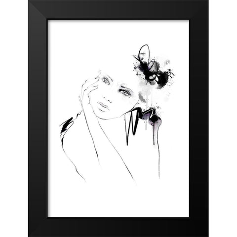 Oh Really? Black Modern Wood Framed Art Print by Larsdotter, Lotta