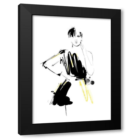 Strike A Pose Black Modern Wood Framed Art Print with Double Matting by Larsdotter, Lotta