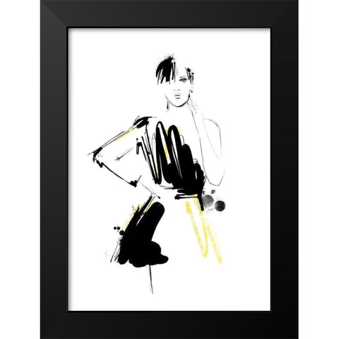 Strike A Pose Black Modern Wood Framed Art Print by Larsdotter, Lotta
