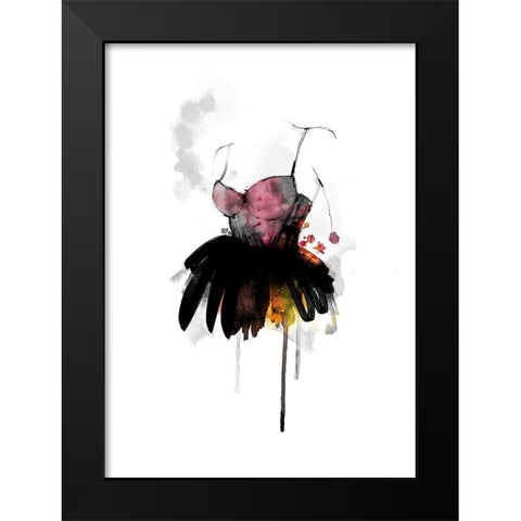 The Dress Black Modern Wood Framed Art Print by Larsdotter, Lotta