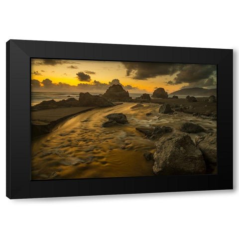 Back To The Sea Black Modern Wood Framed Art Print with Double Matting by Leacock, J.C.