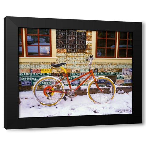 CB Bike Black Modern Wood Framed Art Print by Leacock, J.C.