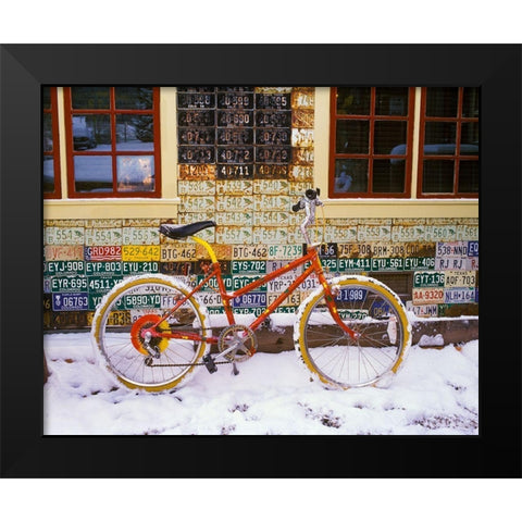 CB Bike Black Modern Wood Framed Art Print by Leacock, J.C.
