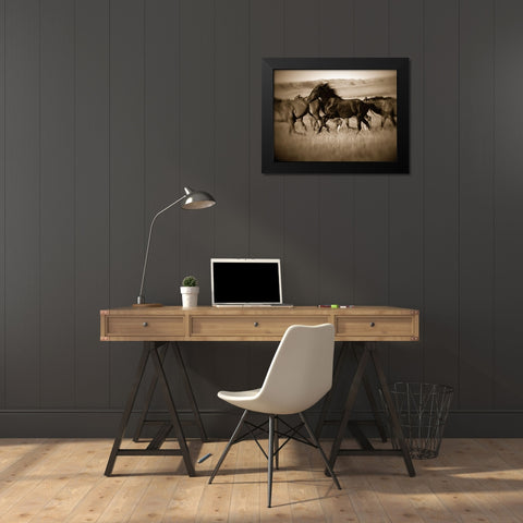 Dark Horse Black Modern Wood Framed Art Print by Leacock, J.C.