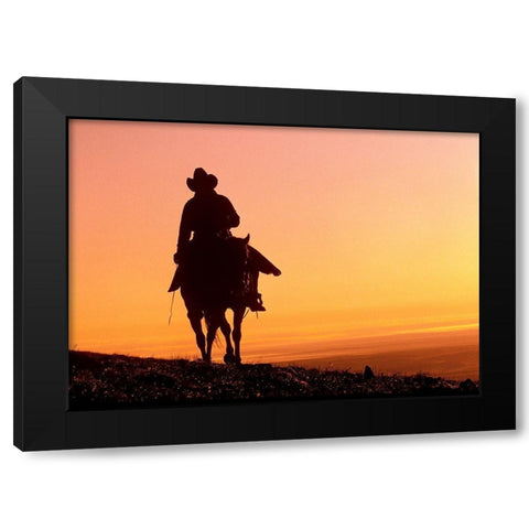 Days End Black Modern Wood Framed Art Print with Double Matting by Leacock, J.C.