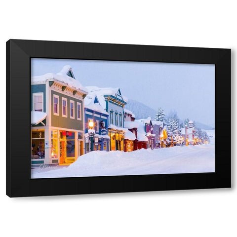 Elk Avenue Morning Glow Black Modern Wood Framed Art Print by Leacock, J.C.