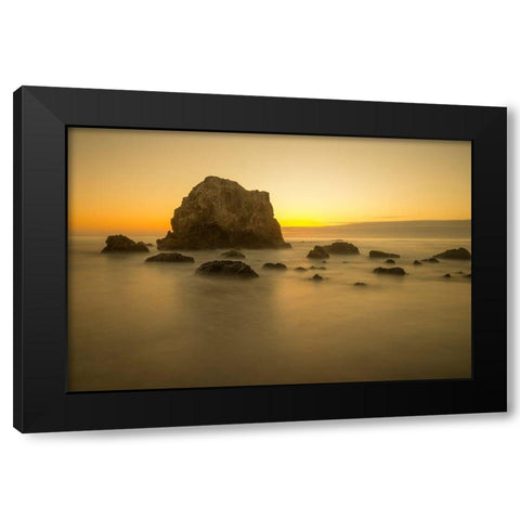 Mendocino Coast Meditation Black Modern Wood Framed Art Print with Double Matting by Leacock, J.C.