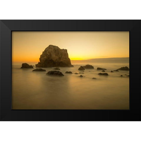 Mendocino Coast Meditation Black Modern Wood Framed Art Print by Leacock, J.C.